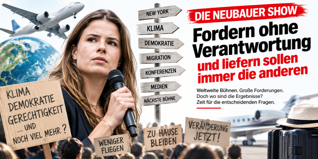 Brisante Neubauer Show. Fordern ohne Verantwortung und liefern sollen immer die anderen Neubauer Show