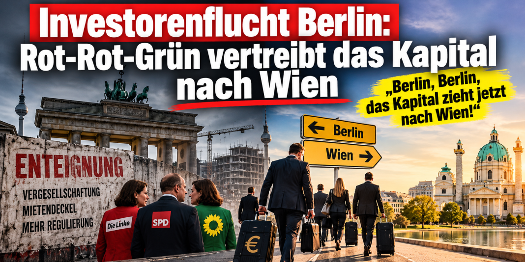 Berlin, Berlin, das Kapital flieht jetzt nach Wien! Rot-Rot-Grün riskiert mit Enteignungsplänen die Investorenflucht Berlin Investorenflucht Berlin